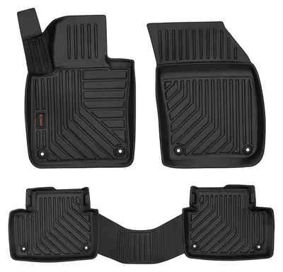 Image de Tapis de sol en caoutchouc pour Volvo S60 III 2018- (berline) – 4 pièces, noirs, sur mesure