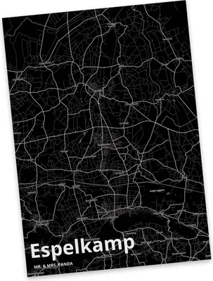 Produktbild von Mr. & Mrs. Panda Postkarte Espelkamp - Geschenk, bildkarte, Grußkarte, Postkarten, Stadt Dorf Karte Landkarte Map Stadtplan, Ansichtskarten, Ansichtskarte
