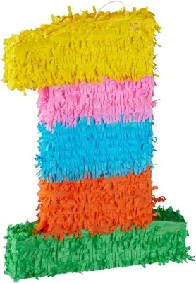 Produktbild von Farbenfrohe Zahlen-Piñata für Geburtstag, zum Befüllen, 50.4x35x6.8cm