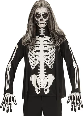 Immagine prodotto di Maglietta costume scheletro Halloween Carnevale, taglia: XL