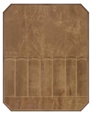 Messerrolle gewachstes Canvas, 7 Fächer, Khaki, tragbar