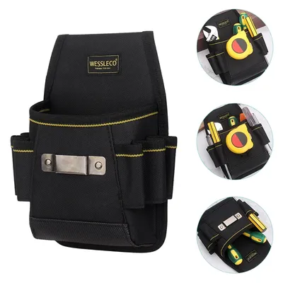 Produktbild von Werkzeuggürteltasche aus Canvas,kompakt, robust & vielseitig, für Elektriker & Handwerker, 13.5×5×22 cm