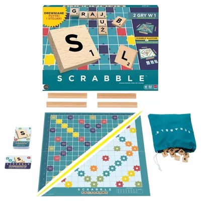 Produktbild von Mattel Soziale Familie Brettspiel Scrabble 2In1 Holzteile 8+