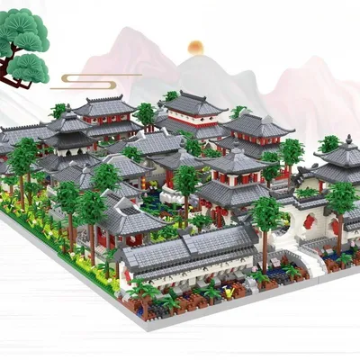 Immagine prodotto di Set di costruzioni in miniatura a forma di giardino cinese, compatibile con i mattoncini da costruzione