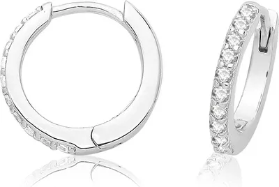 Produktbild von Atemberaubende 925 Sterling Silber (Rhodiniert) Damen - Paar Creolen mit Zirkonia; TRS33310