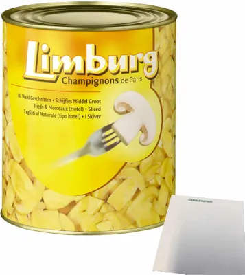 Produktbild von Champignons geschnitten 3.Wahl (800g Dose) + usy Block