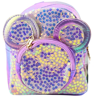 Produktbild von Kinderrucksack mit Pailletten Mausohren Lila 22cm 3L