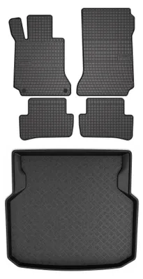 Produktbild von Gummimatten + Kofferraumwanne für Mercedes-Benz Klasa C W204 2007-2014 – Schwarz, passgenau – Wielganizator SolidPRO