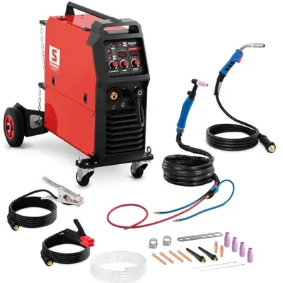 Immagine prodotto di Apparecchio di saldatura – Saldatrice professionale per processi MIG, TIG, MMA e FCAW, con una corrente di 300 A