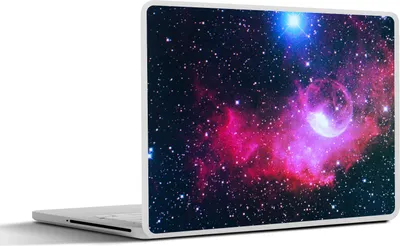 Produktbild von MuchoWow® Laptop Aufkleber Sticker Cover Universum - Planeten - Rosa - Jungen - Mädchen - Kinder 25x18 cm - Laptop-Deko