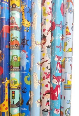 Productafbeelding van 10 rollen Assortiment luxe cadeaupapier - inpakpapier voor kinderen - 200 x 70 cm