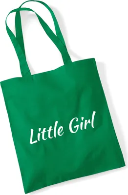 Produktbild von Huuraa Jutebeutel Little Girl Schriftzug 10 Liter Kelly Green Baumwolle Tasche Geschenkidee