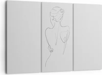 Produktbild von Bild auf Leinwand - Leinwandbild - 3 Teile - Körper Frau Zeichnung - 105x70cm - Wand Bild - Wanddeko - Wandbilder - Leinwanddruck - Bilder - Wanddekoration - Leinwand bilder - Wandbild - CE105x70-4651