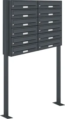 Produktbild von 12er Standbriefkasten Anlage Freistehend RAL 7016 - Anthrazit