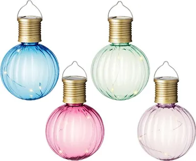 Produktbild von Solar Gartenleuchten LED Glühbirnen Kunststoff 8x11cm bunt 4er Set