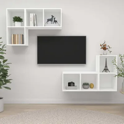 Produktbild von TV-Wandschränke 4 Stk. Weiß Holzwerkstoff 3079835