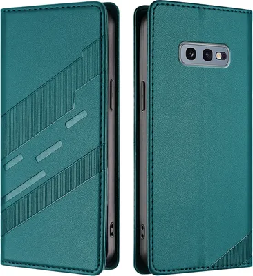 Image de Étui pour Samsung Galaxy S10E, étui portefeuille en cuirPolyuréthaneavec fente pour cartes et fonction stand Grün
