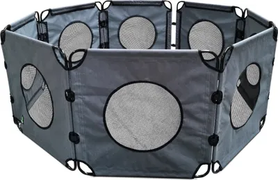 Produktbild von Welpenauslauf Hundeauslauf OutPaws Adventure – Anthrazit – 490 x 61 cm – faltbar – Indoor- und Outdoor-Camping