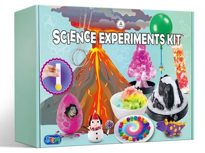 Produktbild von Chemiebaukasten Experimentierkasten - 50 Experimente - Vulkan und Kristalle - Lernspielzeug für Kinder