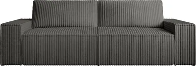 Produktbild von 3-Sitzer-Sofa aus anthrazitfarbenem, breit gestreiftem Cord - AMELIA