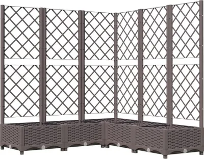 Produktbild von vidaXL Pflanzkübel mit Rankgitter Braun 120x120x121,5 cm PP