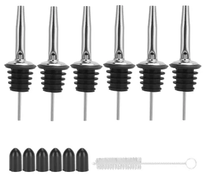 Produktbild von Weinausgießer, Flaschenspender, Ausgießer, Kegeldüse mit Silikon-Staubkappe, 304 Edelstahl