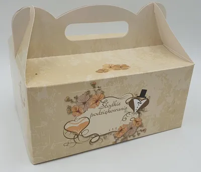 Zdjęcie produktu dla pudełko kartonowe 30szt na ciasto 19x14x9cm ŚLUB