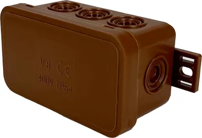 Obrázek produktu pro Flexibilní krabice pro povrchovou montáž 80x45x41mm IP54 8 membránových přívodů s kliknutím hnědá V8 EDO777922 EDO Technic