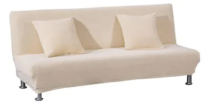 Zdjęcie produktu dla Pokrowiec na sofę rozciągliwy, bez podłokietników, kremowy, 120-150 cm