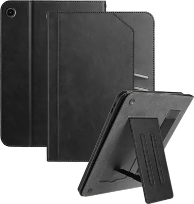 Immagine prodotto di Custodia in Pelle finta per tablet Samsung Galaxy Tab A11 / A9 con cinturino da polso, nera