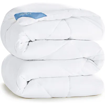 Productafbeelding van Dekbedovertrek 220x240 cm, microvezel, 300 g/m², geschikt voor alle seizoenen, wit