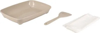 Zdjęcie produktu dla Zestaw Flamingo Kitten – przezroczysta kuweta dla kotów  Przezroczysta, jeden rozmiar