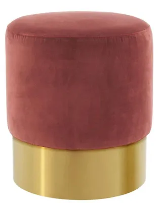 Produktbild von Casa Padrino Luxus Hocker Weinrot / Gold 40 x H. 45 cm - Hotel Möbel