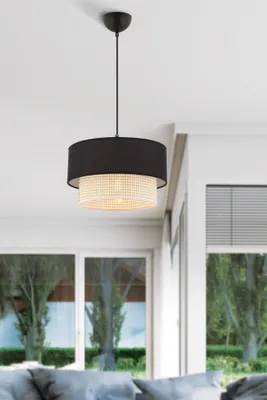 Produktbild von Opviq, Moderne Deckenleuchte (Chandelier) mit Metallkörper, Creme und Schwarz, 65 cm hoch, E27 Fassung, max. 60 W, , ideal für Hotel und modernes Zuhause.