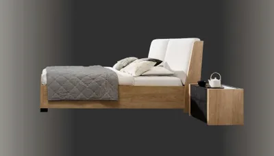 Image de Lit Beige Bois Design Moderne Chambre Double Lits Meubles Elégants Nouveau