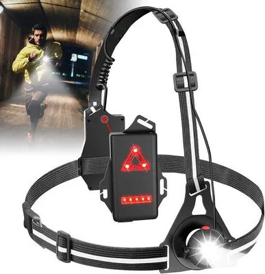 Zdjęcie produktu dla Latarka LED do biegania i biwakowania, z regulacją kąta świecenia o 90 stopni, ładowana przez USB, do biegania nocą i wycieczek rowerowych