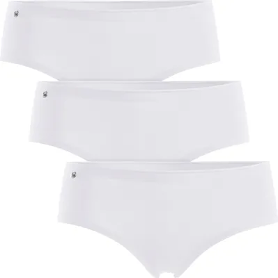 Produktbild von Celodoro Damen Basic Panty (3er Pack) Hipster Slip mit Zier-Logo - Weiß L