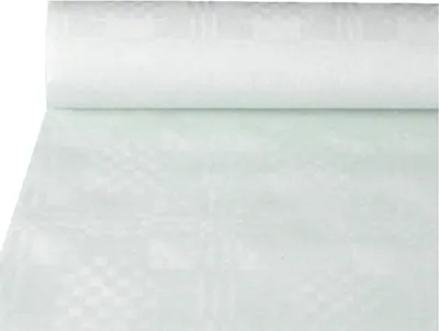 Produktbild von Papiertischtuch mit Damastprägung 50 m x 1 m weiss