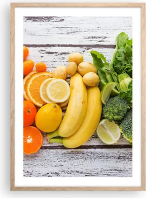 Produktbild von Gerahmtes Poster - Rahmen in heller Eiche - Essen Gemüse Essen frisch - 50x70 cm - Wand Bild - Wanddeko - Wandbilder - Wandposter - Bilderrahmen - Bilder - Kunstdruck - Wandbild - P2NPA50x70-2888