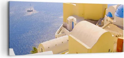 Produktbild von Bild auf Leinwand - Leinwandbild - Haus wohnung gebäude griechenland - 120x50cm - Wand Bild - Wanddeko - Leinwanddruck - Bilder - Kunstdruck - Leinwand bilder - Wandkunst - AB120x50-1056