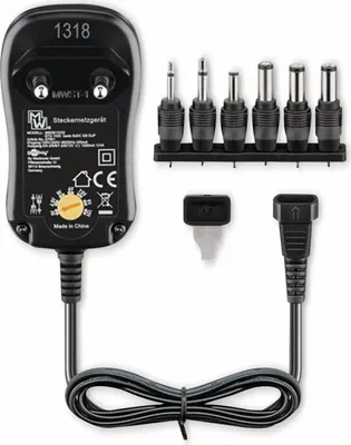 Produktbild von EcoFriendly Universal Netzteil 1000 mA 3-12 V mit 8 DC + 1 USB Adapter Netzstecker