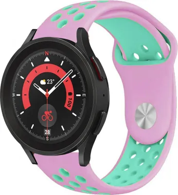 Produktbild von Strap-it Samsung Galaxy Watch 5 Pro Sportarmband (Rosa/Aqua)
