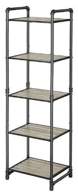 Produktbild von Hoppa! | Lagerregal | Graubeige/Schwarz – 5-stöckig – 40x30x130 (BxHxD)
