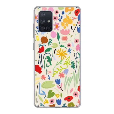 Produktbild von MuchoWow® Handyhülle Schutzhülle Hülle für Samsung Galaxy A51 5G Blumen - Muster - Pflanzen Silikon Softcase Handy Hülle - Abbildung