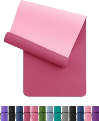 Produktbild von Yogamatte – Fitnessmatte – Gymnastikmatte – Für das Training zu Hause – Beidseitig rutschfest – 183 x 61 cm – Pflaumenrosa