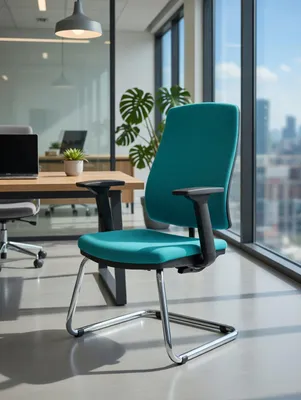 Produktbild von Komfortabler Bürosessel Türkis mit ergonomischem Design