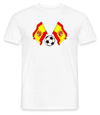 Produktbild von Spreadshirt Spanien Flaggen | Spanien Fußball Männer T-Shirt, S, Weiß
