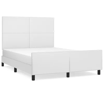 Produktbild von vidaXL Bettgestell mit Kopfteil Weiß 140x190 cm Kunstleder