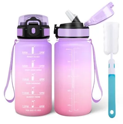 Produktbild von Trinkflasche 500ml BPA-frei, auslaufsicher, mit 6 Strohhalmen, Motswedi