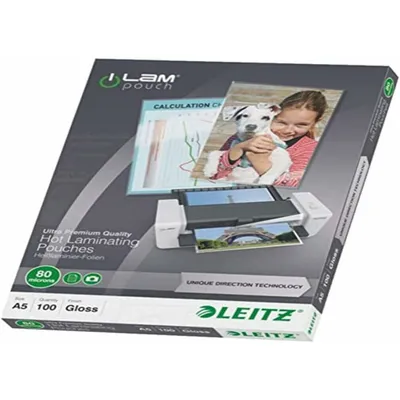 Image de LEITZ 7492-00-00 100 pochettes à plastifier iLAM DIN A5 brillant 80mic